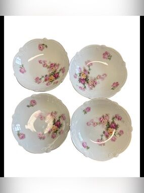 EUC Vintage Empire Rose fruit/sauce bowls Set of 4 by SCHUMANN - BAVARIA